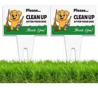 MEVRONISSHOP-2 Pack S'Il Vous Plaît Nettoyez Après Votre Chien Panneaux Drôles pour Jardin avec Piquets Panneaux Weatherproof Pas de Crottes de Chien Ramassez Après Votre Chien 25x35cm