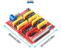 MEVRONISSHOP-2 pcs CNC Shield Expansion Board V3.0 Board 3D Printer CNC Drive Expansion Boards + 5 pcs A4988 Stepper Motor Driver avec Heatsink, DC câble femelle