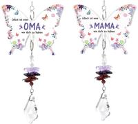 Mevronisshop-2 Pièces Attrape-Soleil En Acrylique Avec Pendentif En Cristal, Cadeau D'anniversaire Attrape-Soleil Papillon, Porte-Bonheur Cadeaux De Fête Des Mères Pour Grand-Mère Et Maman