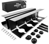 MEVRONISSHOP-2 Pièces Cable Management Bureau Conduit de Câbles, Set Goulotte Passe Câbles Organisateur, Support Câble Chemins, 43cm x 12cm x 10cm Acier Revêtu, Capable de Tenir Charge 5kg, Noir