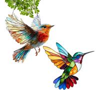 MEVRONISSHOP-2 Pièces Décoration De Fenêtre Moderne Colibri, Acrylique Colibri Prisme, Attrape-Soleil, Décorations De Fenêtre De Jardin, Suspendre, pour Chambre, Balcon, Cadeau pour Grand-Mère Amateu