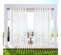 Mevronisshop-2 Pièces Rideaux D'extérieur Imperméables, Rideaux D'extérieur Transparents, 132x241cm Rideau Extérieur Voilage Rideau Imperméable Étanche Pour Balcon, Terrasse, Jardin, Pergola Pavillon
