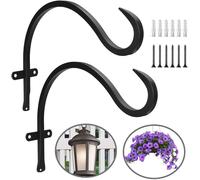 MEVRONISSHOP-2 Pièces Support Mural pour Plante, Crochet pour Plante, Suspension Mural Crochet Plante, avec 6 Vis, pour Jardin Pelouse Lumière Pot Fleur Mangeoire à Oiseaux Lanterne Carillon éolien (