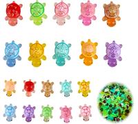 Mevronisshop-20 Pièces Mini Tortue Lumineuses En Résine Petites Tortues Multicolore Mini Figurine Animaux Mmarins Tortue Petits Tortues Pour Décoration Pot, Jardin, Paysage, Aquarium