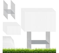 Mevronisshop-20 Pièces Panneaux De Jardin Blancs Avec Piquets ¿ Panneaux Extérieurs En Plastique Alvéolaire 41 X 30 Cm Avec Supports Métalliques En H, Pour Location, Vide-Grenier, Fléchage, Mariage,