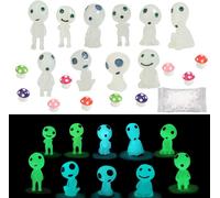 Mevronisshop-20pcs, Kit De Statue De Jardin Féerique Avec Aiguilles Fixes, Micro Ornements Extraterrestres Lumineux Princess Mononoke Tree Spirit Pour Diy Fairy Garden Cake Topper Dollhouse Pot Terra