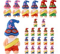 MEVRONISSHOP-24pcs Figurine Nain Miniature, Colorées PVC l'Été Plage Figurine GNOME Mini Nain Décoration de Jardin pour Intérieur Extérieur Patio Cour Étagère (Bleu, Rose et Rouge, 8 de Chaque)
