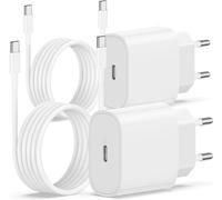 MEVRONISSHOP-2Pack Chargeur iPhone 17 16 15, 20W USB C Chargeur Rapide 2M Cable C to C pour iPhone 17/17 Pro/16 Pro Max/15 Pro Max/15 Plus/iPad 12.9/11 inch, Air 5 4, Samsung Gaxy,Adaptateur Secteur