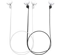 MEVRONISSHOP-2X Sangle aimentée Compatible avec Apple Airpods 1/2 / 3 / Pro 1 / Pro 2-2X Sangle magnétique en Silicone pour écouteurs sans Fil Noir-Blanc