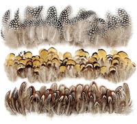 Mevronisshop-3 Styles 150 Pièces Plumes De Faisan Naturelles Mouchetées Pour Loisirs Créatifs, Attrape-Rêves, Costume D'halloween, Boucles D'oreilles, Chapeau, Attache De Mouches, Noir, Jaune, Marron