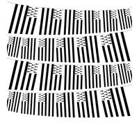 Mevronisshop-30 Pièces Drapeau Breton En Corde 21.5x14 Cm Banniere Bretagne Compétition Internationale Stand Décoration De Clôture De Jardin Décoration De Fête À Thème Décoration De Maison Décoration