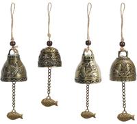 MEVRONISSHOP-4 PCS Carillons Éoliens Vintage,Carillons éoliens,Carillons Décoratifs D'extérieur Suspendu Chanceux Chinois 11 Cloche de Métal Carillons éoliens Suspendre Ornement Décoration pour Maiso