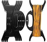 MEVRONISSHOP-4 Pcs Enrouleur de Câble Fil, Enrouleur Electrique Vide, Enrouleurs Support Organisateur de Fils Câbles Cordes Rubans Guirlandes Lumineuses Maison Bureau(Noir)