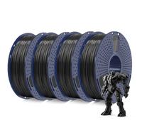 MEVRONISSHOP-4KG Filament ABS 1,75 mm, Résistant à Haute Température pour Impression 3D, Haute Résistance Aux Chocs, 1 kg par Bobine, 4 Rouleaux, Noir et Noir