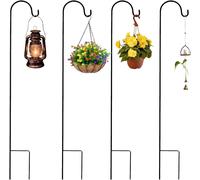 Mevronisshop-4pcs Crochets De Berger, Extérieur Berger Crochet,100cm Résistant À La Rouille Heavy Metal Clous De Mise À La Terre Pour Nourrir Les Oiseaux, Sonnette À Vent Et Décoration Extérieure