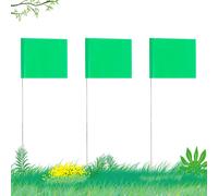 Mevronisshop-5.1×7.6 Cm 42pcs Drapeaux De Marquage Avec Poteau En Acier De 35cm Vinyle Plantés Marquage Drapeaux Pour Publics Souterrains Industriels Les Égouts L'aménagement Paysager L'arpentage (Ve