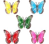 Mevronisshop-5 Pcs Grandes Décorations De Jardin Papillon En Métal Extérieur Papillon En Métal D'art Mural Extérieur Pour Murs Extérieurs Clôtures 27 X 22 Cm