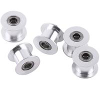 MEVRONISSHOP-5 pcs synchrone Poulie, imprimante 3D Accessoires 2 GT Aluminium Poulie de Courroie de Roue 20 Dents 5 mm alésage sans Dents pour Ceinture Largeur 10 mm