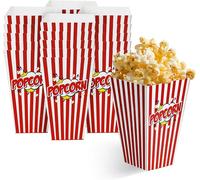 MEVRONISSHOP-50 Grandes Boîtes de Pop Corn Rétro (17x9cm) - Boite Pop Corn, Sachet Pop Corn pour Soirées Cinéma, Soirée Pyjama, Anniversaires Enfants & Fêtes