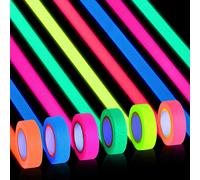 Mevronisshop-6 Fluorescente Néon Ruban, 15mmx5m Ruban Adhésif Fluorescent, Ruban Phosphorescent, Lumineux Ruban Adhésif Autocollant, Glow In The Dark Tape