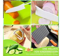 MEVRONISSHOP-6 Pièces Kit Couteau Cuisine Enfant, Couteau Montessori, Couteau Enfant qui ne Coupe pas, Kit Couteaux Securite de Cuisine pour Enfants, avec Planche À Découper pour Couper et Cuisiner