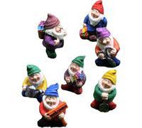 MEVRONISSHOP-7 Pièces Nains de Jardin,Résine Miniature Statue,Statue Gnomes Fée Miniature, Ornements Figurine Nains Mignons, pour Décoration de Table et Jardin pour Vacances