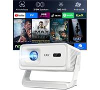 MEVRONISSHOP-A1 Videoprojecteur 4K 8K supporte, Mini Projecteur Video Portable WiFi 6 Bluetooth 5.4, Autofocus, Obstacle Avoidance, Calibration Automatique Retroprojecteur Rotation 180° Android 14 Pr