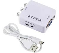 MEVRONISSHOP-Adaptateur AV vers VGA Convertisseur VGA vers vidéo 720P 1080P avec câble d'alimentation USB Adaptateur AV vers VGA Accessoires TV Décodeur Convertisseur Audio vidéo