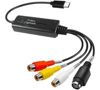 MEVRONISSHOP-Adaptateur de carte de capture vidéo RCA AV vers USB-C, convertisseur S-Vidéo composite vers USB pour magnétoscope VHS DVD vers PC Mac
