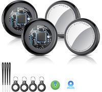 MEVRONISSHOP-Air Tags 4 Pack Noir, Air Tracker Valise Compatible avec Apple Où est? Application (iOS Uniquement) Localisateurs d¿Objets pour clés/Valise/Portefeuille Traqueur de Bagages AirTag Batter