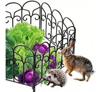 Mevronisshop-Amagabeli Garden Home Clôture Décorative Métal 46cm X 230cm Pour Jardin - Barrière Extérieure Noire - Bordure De Gazon - Lot De 5 Panneaux