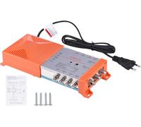 MEVRONISSHOP-Amplificateur de Distribution 8 Voies pour signaux TV et Radio terrestres - Système MATV/Satellite d'intérieur avec Boucle IRS, Gain de 20 DB, Filtre 4G