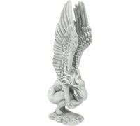 Mevronisshop-Ange Souvenir Et Rédemption Statue Religieuse De Jardin, Moyen 38 Cm, Polyrésine, Pierre Antique
