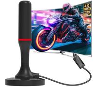 MEVRONISSHOP-Antenne TV Intérieure TNT HD 2026 Puissante,Base Magnétique Forte Réception 360° 450KM, Amplificateur Gain Élevé, Compatible 4K 1080P Toutes TV
