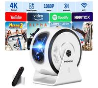 MEVRONISSHOP-App intégrée Mini Projecteur Supporte 4K 1080P 2026 Upgraded Auto Focus & Keystone, Vidéoprojecteur Correction 360°Rotation avec WiFi 6 et Bluetooth 5.4 projecteur avec HDMI/TV Stick/USB
