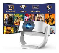 MEVRONISSHOP-App Intégrée Projecteur, Auto Keystone/Focus Électrique, WiFi BT Vidéoprojecteur Native 1080P 4K Supporté, 270°Rotation Zoom 50% Video Projecteur, Compatible avec TV Stick/HDMI/iOS/Andro