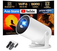 MEVRONISSHOP-App intégrée Videoprojecteur 2026 Rétroprojecteur Portable Mini Projecteur, O2 Projecteur Video Supporte 4K 1080P Auto Keystone 180° Rotation, Compatibile avec HDMI/TV Stick/USB/PS5