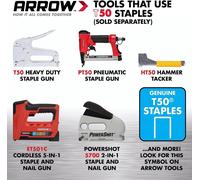 Mevronisshop-Arrow T50 Agrafes - Boîte D'agrafes 1 X 1250 (14 Mm - 9/16 In)