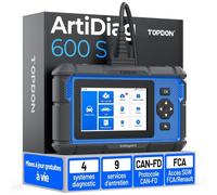 Mevronisshop-Artidiag600s Valise Diagnostic Auto Obd2, Outil Diagnostic Voiture Pour 4 Systèmes, 9 Fonctions De Réinitialisation Sur Huile/Frein/Sas/Bms/Abs/Dpf/Tpms/Accélérateur, Fonctions Obd2 Comp