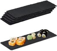 Mevronisshop-Assiette En Ardoise, Lot De 6, Planches Longues En Ardoise, Pour Servir Et Écrire, 30x10 Cm, Anthracite