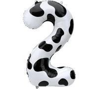 MEVRONISSHOP-Ballon Vache Gonflable, 101,6 cm Mignon Number Balloons Réutilisable Décorations d'Anniversaire Vache Fournitures De Fête D'anniversaire Sur Le Thème De La Ferme pour Enfants (Numéro 2)