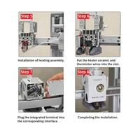 MEVRONISSHOP-BambuLab A1/A1 Mini chauffage en céramique et thermistance 24 V pour imprimante 3D Hotend Capteur haute température 300 ¿ avec connecteur terminal intégré