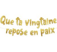 Mevronisshop-Bannière Dorée À Paillettes « Que Ta Vingtaine Repose En Paix » ¿ Bannière De Fête D'anniversaire 30 Ans ¿ Décorations Et Fournitures De Fête D'anniversaire