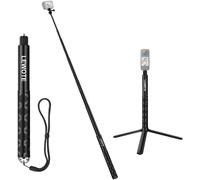 MEVRONISSHOP-Barre Selfie Rétractable Compatible avec Insta360 One x2 X3 XR/RS/GO 2 GO 3, Série Gopro, DJI Action Series Accessoires pour Monopode avec Trépied Amovible (47Inch(120cm))
