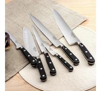 Mevronisshop-Bloc 5 Couteaux De Cuisine - Origin - Acier 5cr15mov - Finition Satinée - 26 X 15.5 Cm - Noir