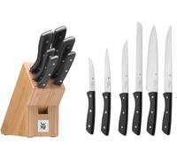 Mevronisshop-Bloc À Couteaux Avec Set De Couteaux 7 Pièces, Set De Couteaux De Cuisine Avec Porte-Couteaux, 6 Couteaux Tranchants, Bloc De Bambou, Lame Spéciale En Acier