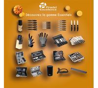 Mevronisshop-Bloc Couteaux 6 Pièces - Bloc De Rangement En Bois - 6 Couteaux, Lames Dentelées En Acier Inoxydable, Manche Façon Corne Blonde - Ustensiles De Cuisine, Style Intemporel