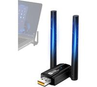 MEVRONISSHOP-Bluetooth Clé WiFi USB pour PC, AX900Mbps Cle WiFi 6 Adaptateurs Con 5DBI Antenne, 5.8 GHz/2.4 GHz Doublebande, Bluetooth Dongle WiFi Carte pour Portable PC Windows Win7/8/10/11