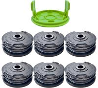 MEVRONISSHOP-Bobine de fil 29187 8,3 m 1,65 mm compatible avec débroussailleuse sans fil Greenworks 40V G40LT/ G40LTK2/ G40LTK2x/2101507/2101507UA/2101507UC (6 bobines + 1 couvercle de bobine)