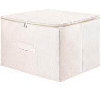 Mevronisshop-Boîte De Rangement En Tissu De 41 L Avec Couvercle, Boîte De Rangement À Fermeture Éclair, Boîte De Garde-Robe 45 × 35 × 26 Cm